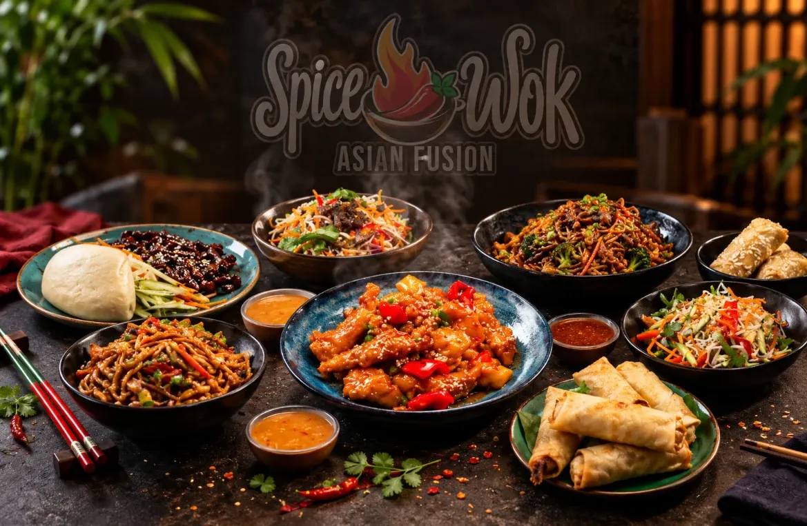 Beautifully plated dish at Spice Wok - Dallas