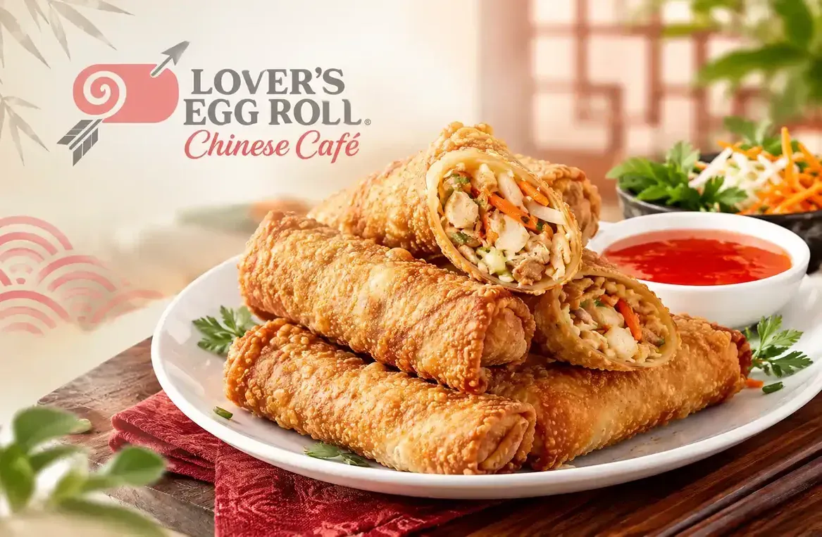 Beautifully plated dish at Lovers Egg Roll - Plano
