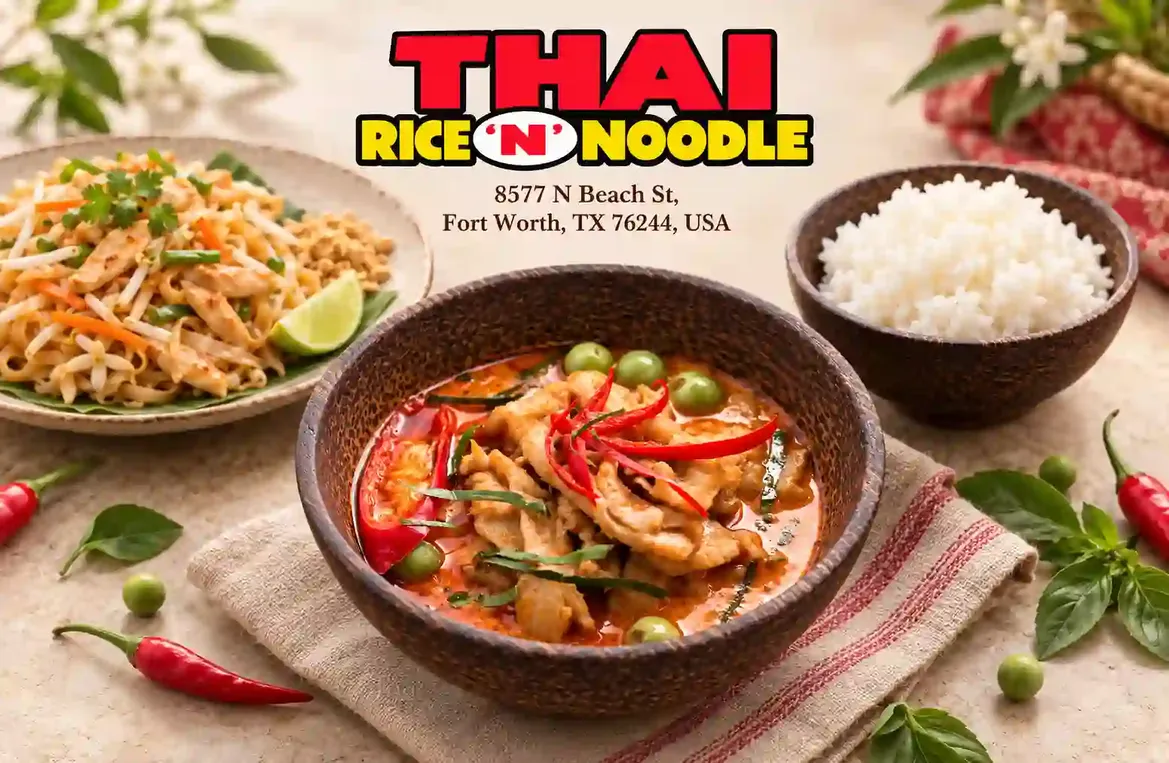 Beautifully plated dish at Thai Rice N Noodle - Beach Street