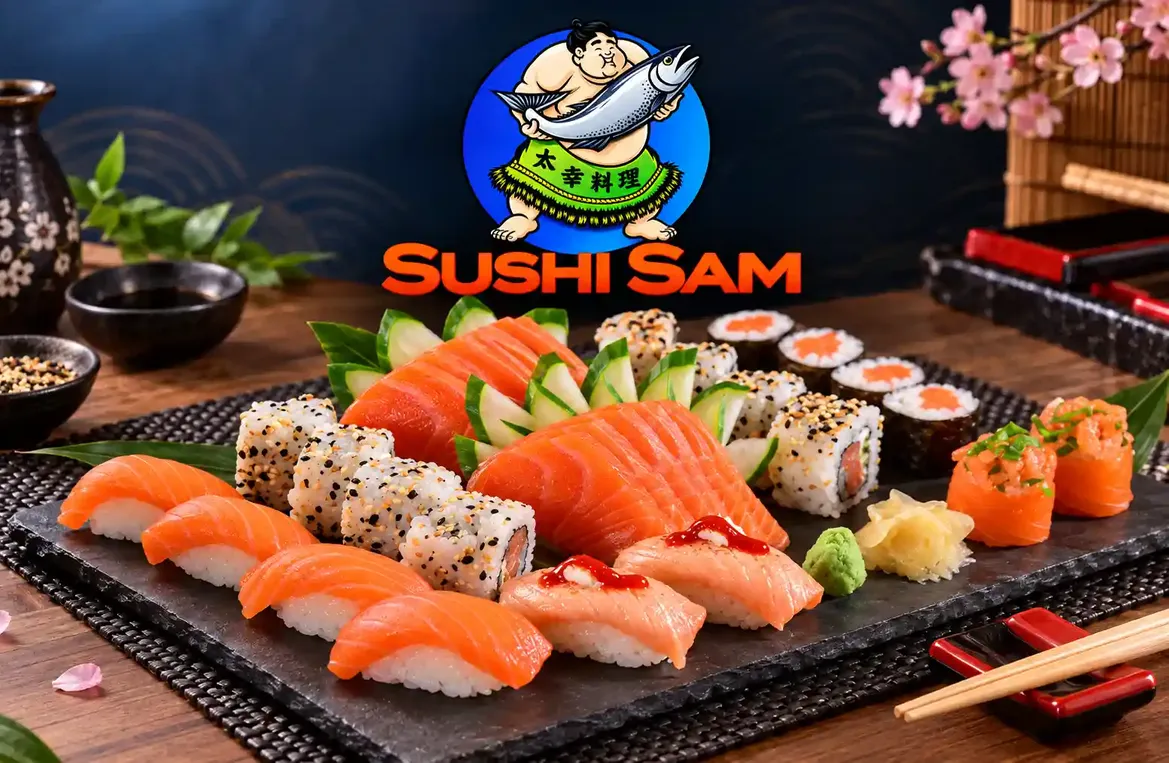 Beautifully plated dish at Sushi Sam