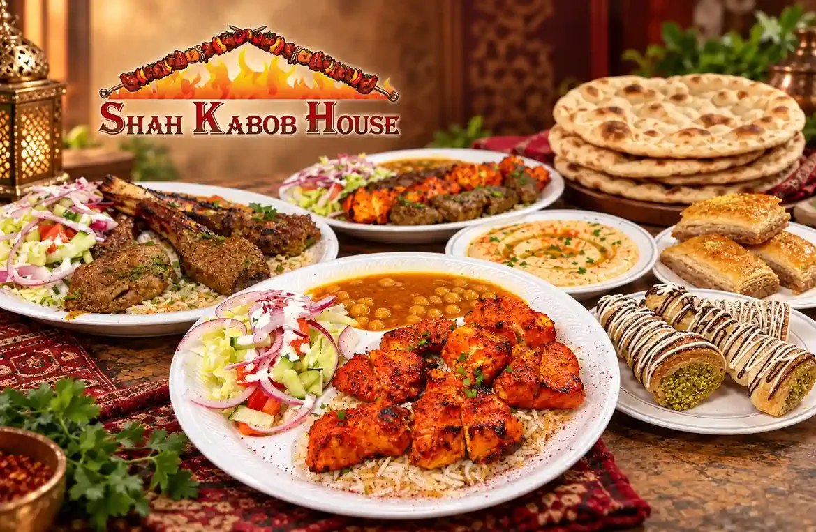 Beautifully plated dish at Shah Kabob House