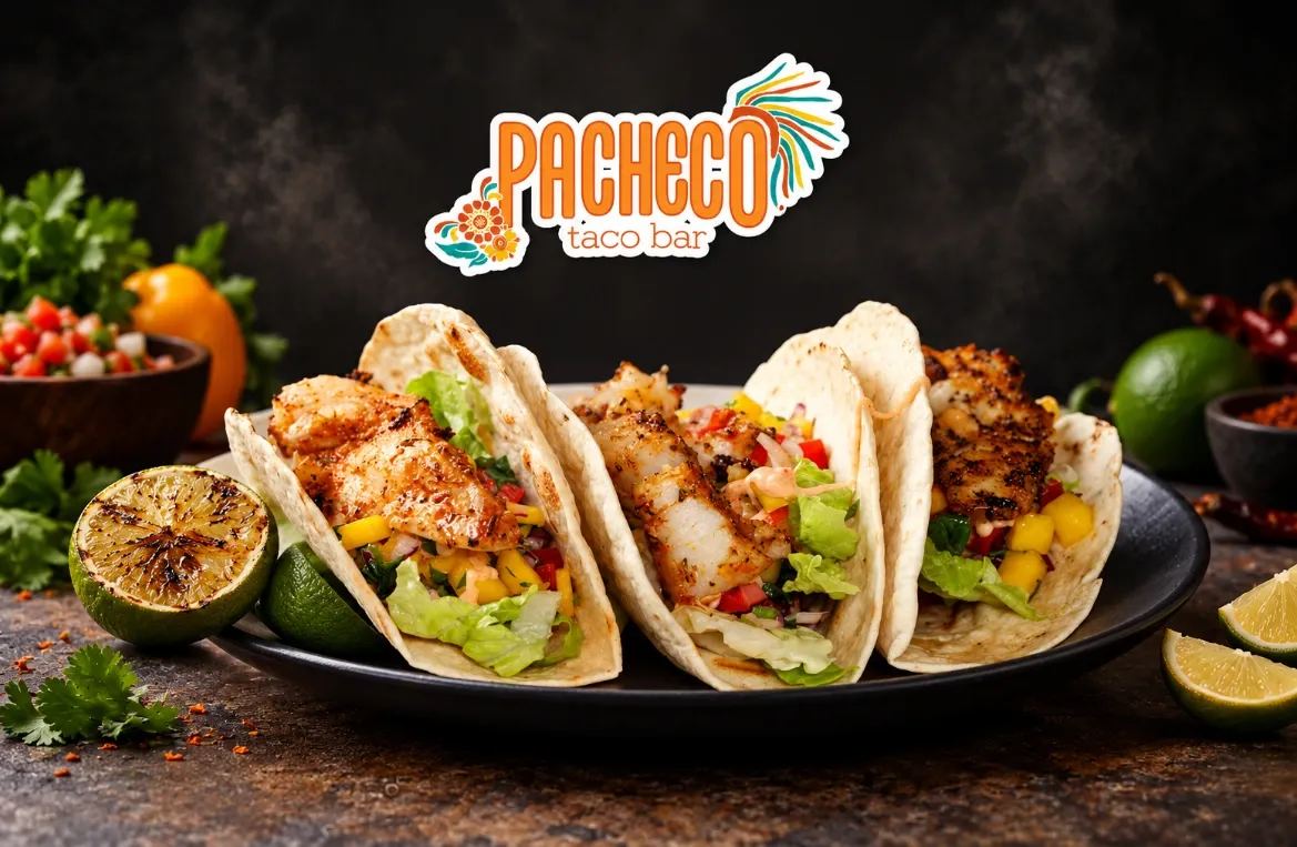 Beautifully plated dish at Pacheco Taco Bar