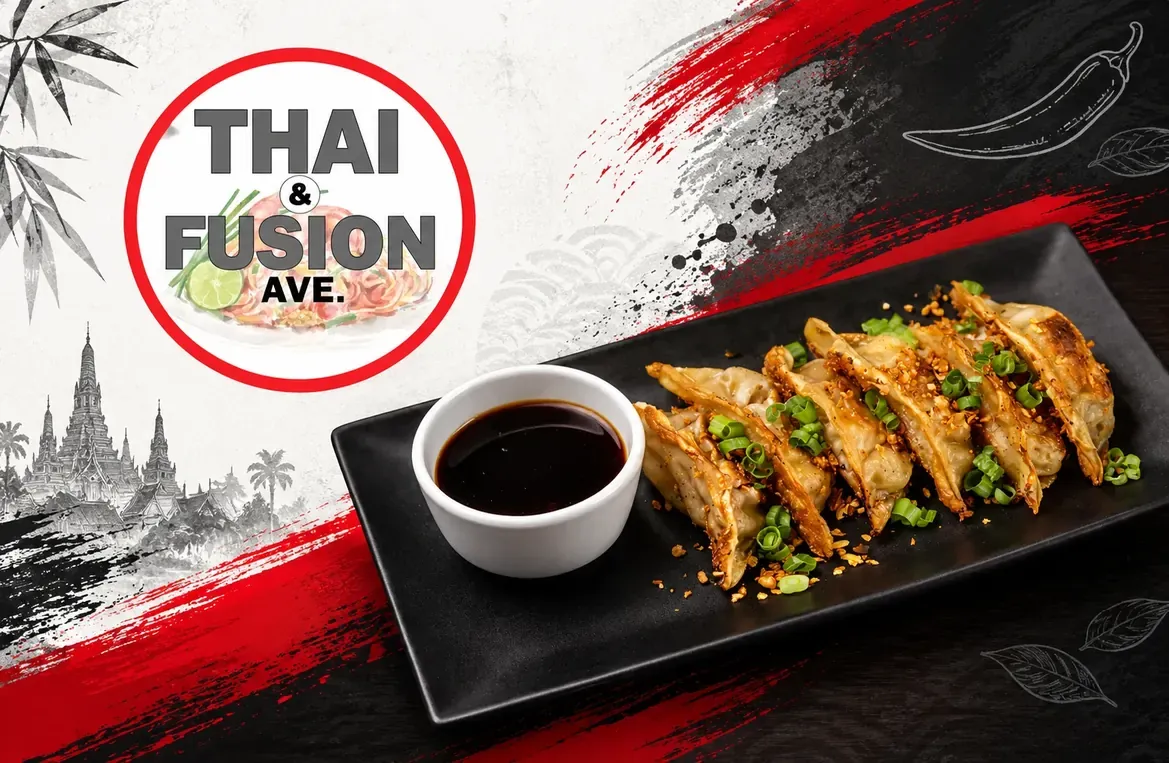 Beautifully plated dish at Thai and Fusion Ave