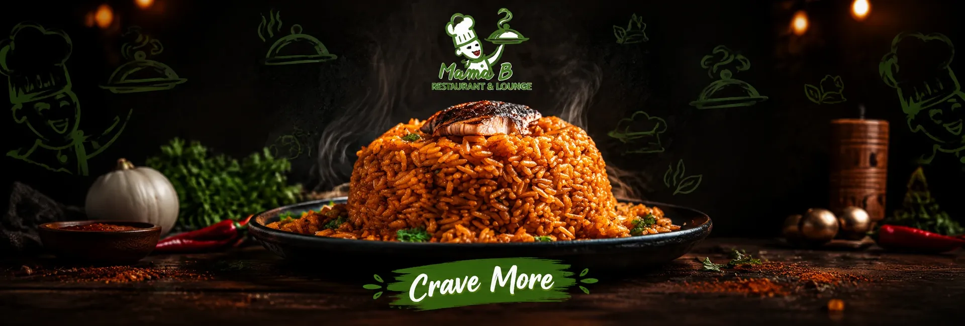 Mama Bs International Kitchen - Promotional Banner