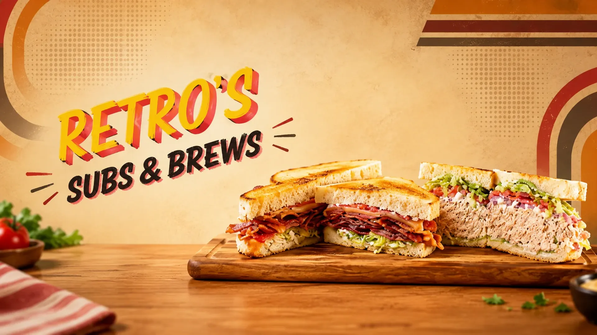 Retro’s Subs & Brews - Demo - Promotional Banner