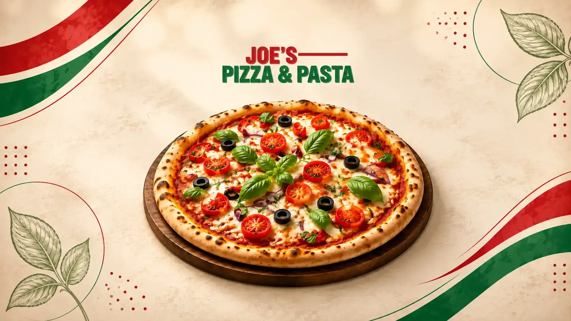 Joes Pizza and Pasta - 3000 S Hulen FW - Promotional Banner