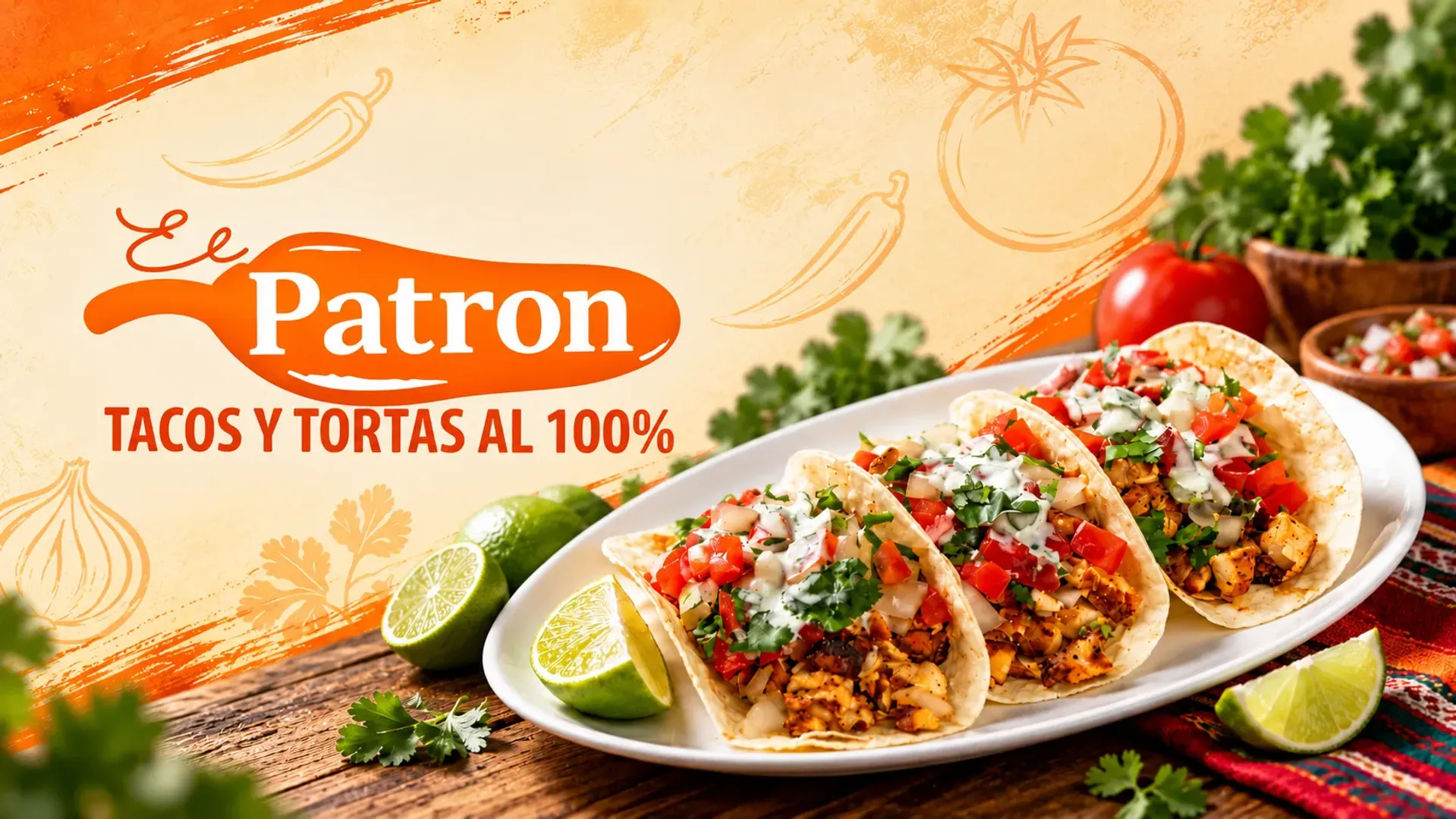 El Patron Tacos y Tortas Al 100% - Demo - Promotional Banner