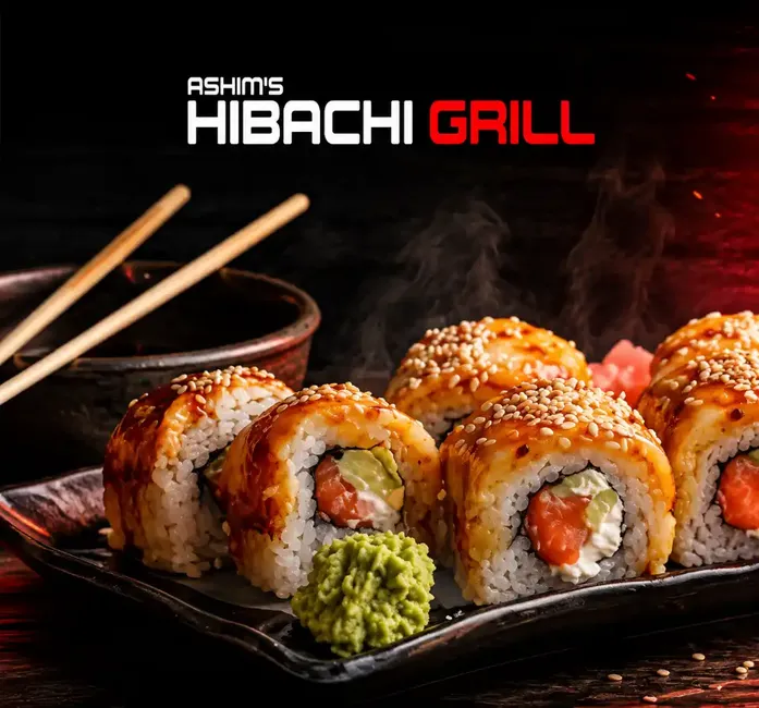 Beautifully plated dish at Ashims Hibachi Grill