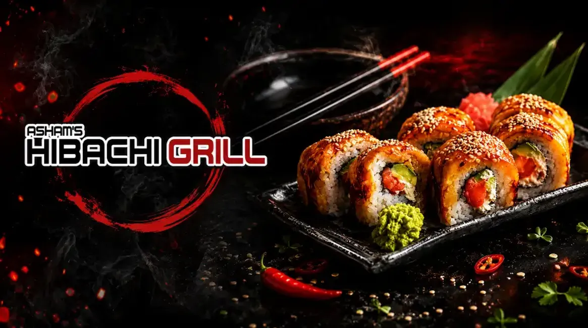 Beautifully plated dish at Ashims Hibachi Grill
