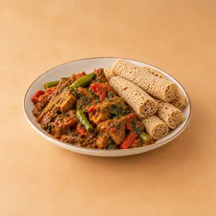 Close-up of popular African favorites for Hopkins takeaway and online orders.