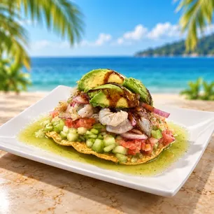 Plated Birria,Burritos,Mexican,Salvadorian,Seafood,Tacos food - Trusted local Birria,Burritos,Mexican,Salvadorian,Seafood,Tacos dining at Mariscos Bahia de Guaymas.
