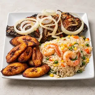 Close-up of popular African favorites for Euless takeaway and online orders.