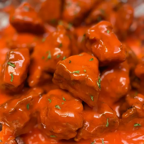 Close-up of popular American,Barbeque,Wings favorites for Dallas takeaway and online orders.