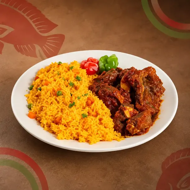 Close-up of popular African favorites for Allentown takeaway and online orders.
