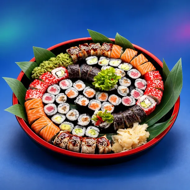 Close-up of popular Japanese,Sushi favorites for Richardson takeaway and online orders.