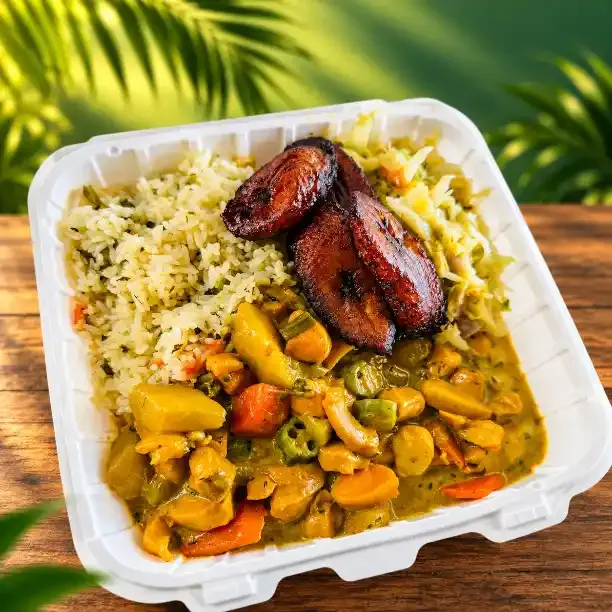 Plated Caribbean food - Trusted local Caribbean dining at Tropical Bowl Express.