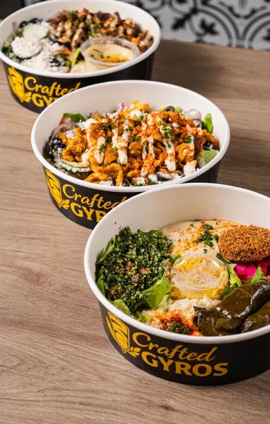 Premium Greek,Mediterranean,Middle Eastern meals - Crafted Gyros Dallas featured menu items.