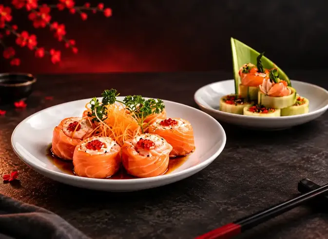 Warm dining atmosphere at Frisco Sushi Express