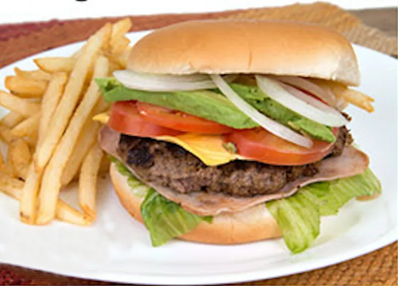 Burger Mexicana with fries