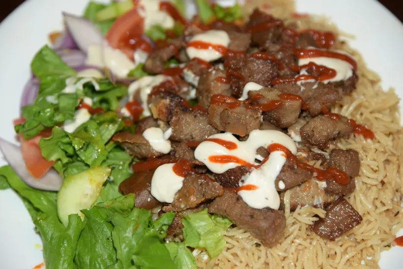 Beef Gyro Over Rice Platter