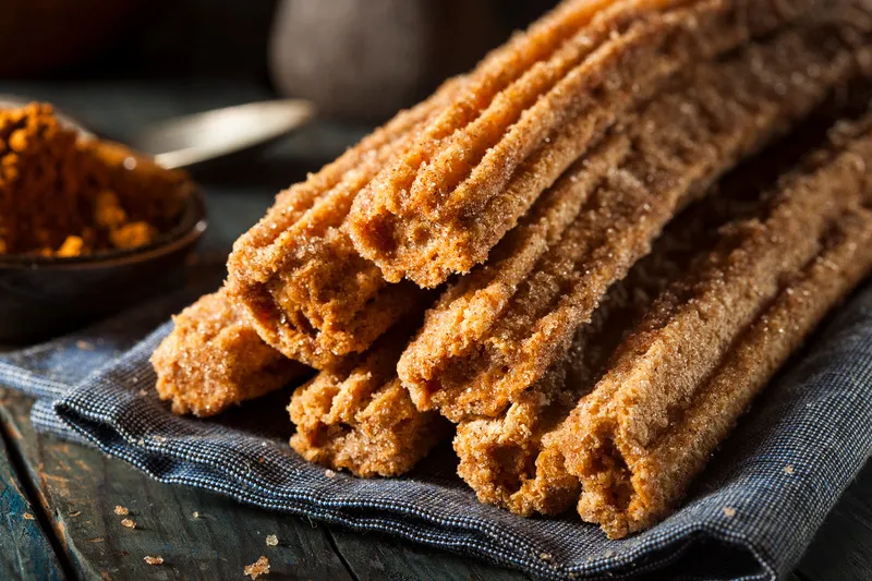 Caramel Churros Served With Cinnamon Sugar