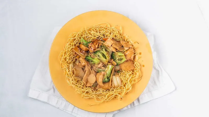 N6. Pan Fried Egg Noodles in Hunan Sauce