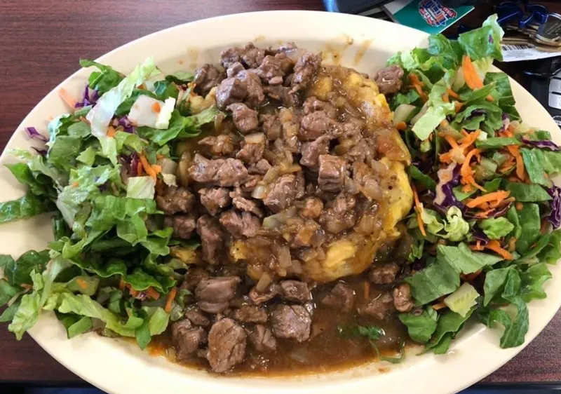 Mofongo filled with Churrasco