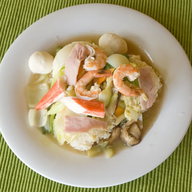29. Seafood & Vegetables Over Rice