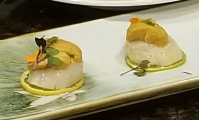 Uni scallop carpaccio