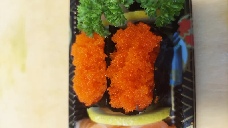 Smelt egg (Massago) sushi