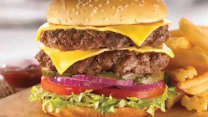 Double Hamburger with Fries