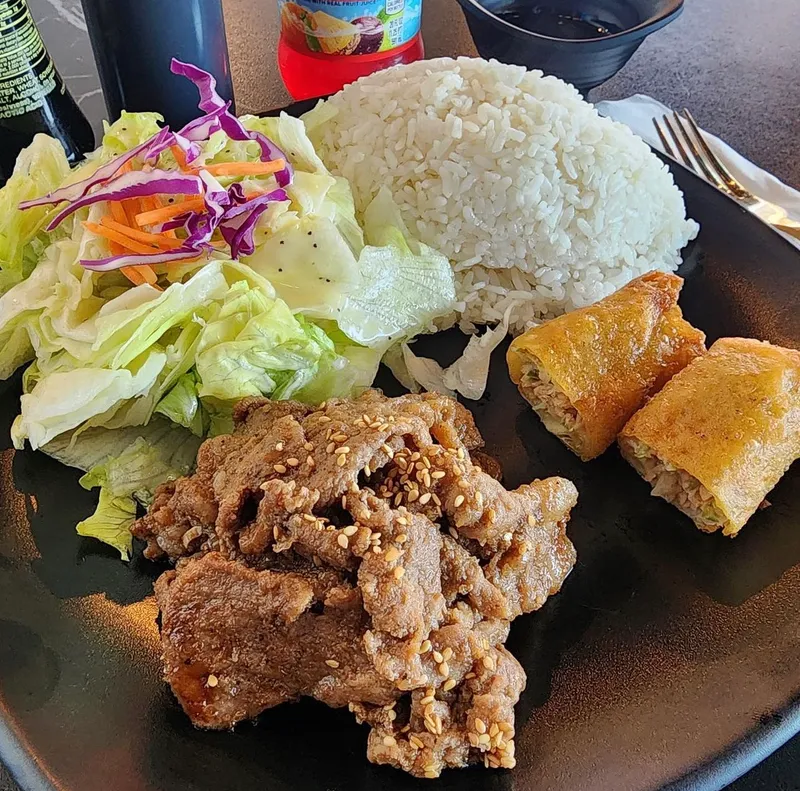 Pork & Gyoza or Egg Roll