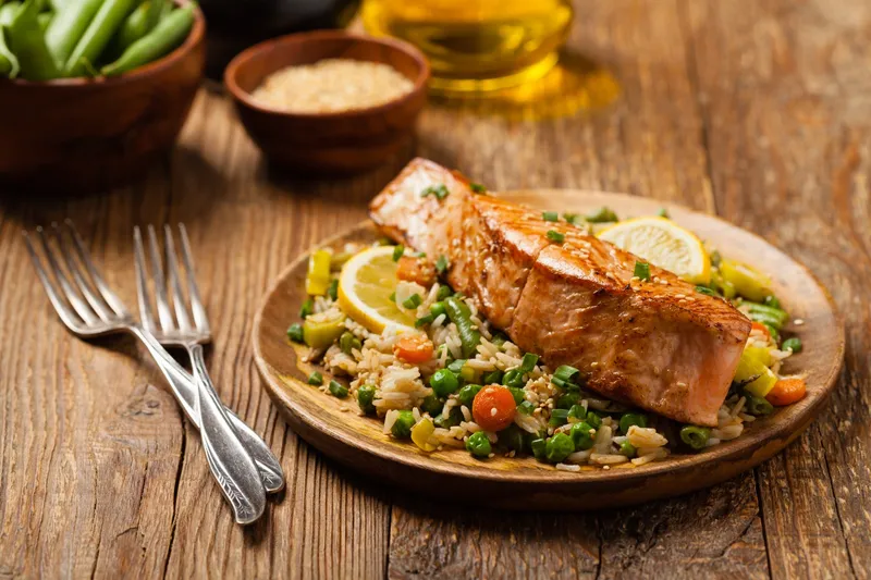 F6. Salmon Fried Rice