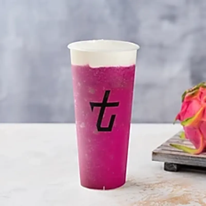 Dragon Fruit Tea with Milk Foam