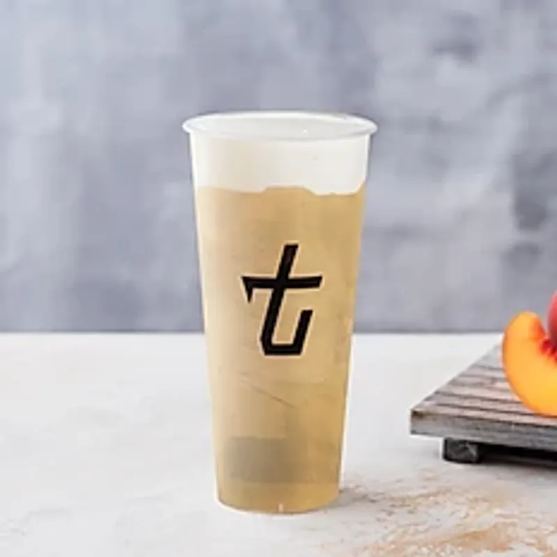 Peach Green Tea with Milk Foam