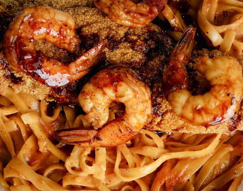 Cajun fish and shrimp pasta