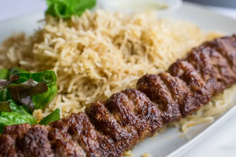 Beef Skewer Kebab With Rice