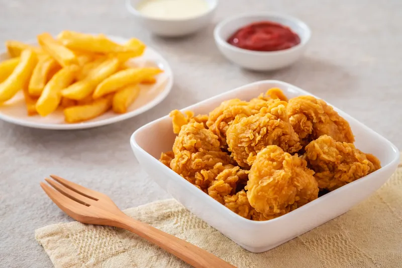 Popcorn Chicken and Fries