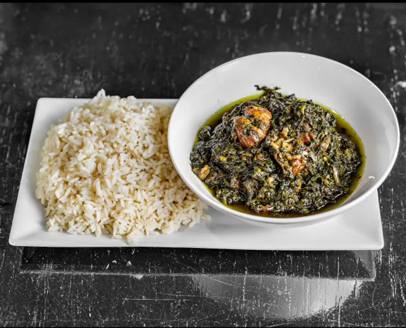 Potato Greens and Rice