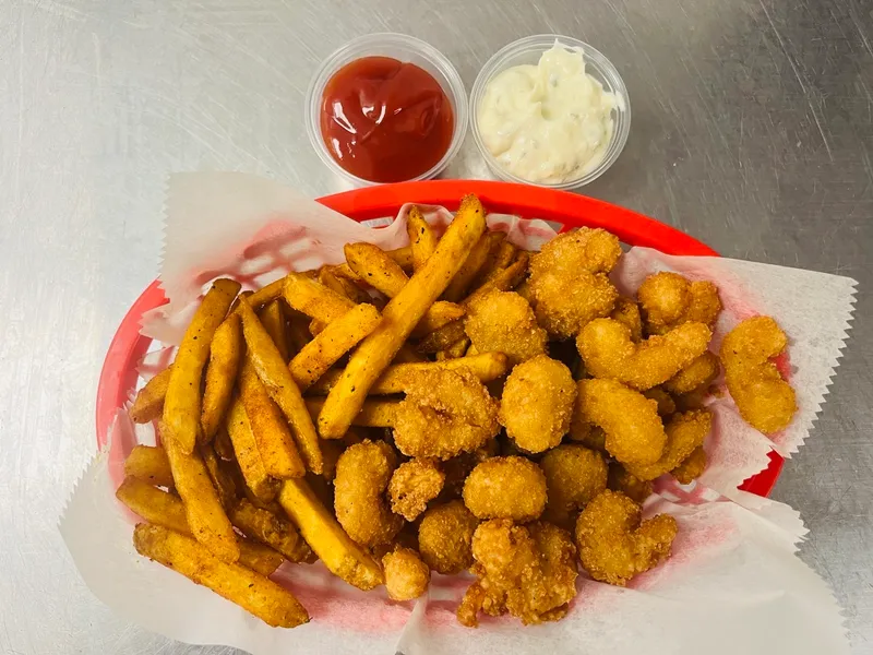 Popcorn Shrimp basket.