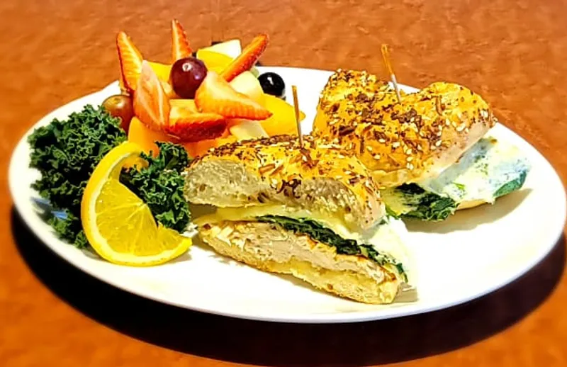 Egg White Turkey Spinach and Swiss Sandwich