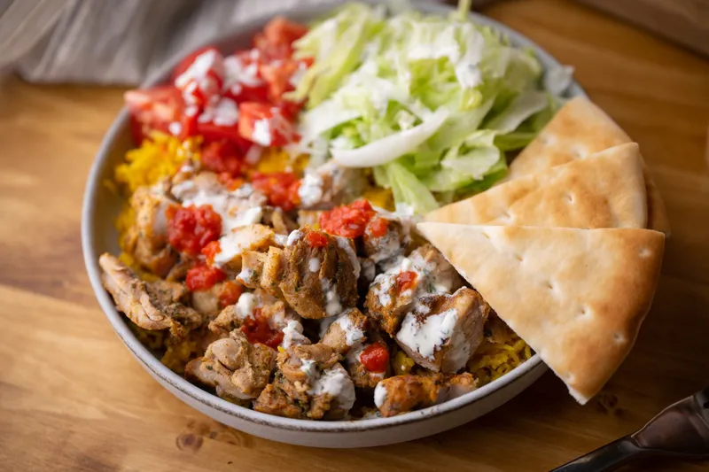 Falafel Over Rice Bowl