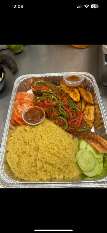 Attieke With Fried Red Snapper