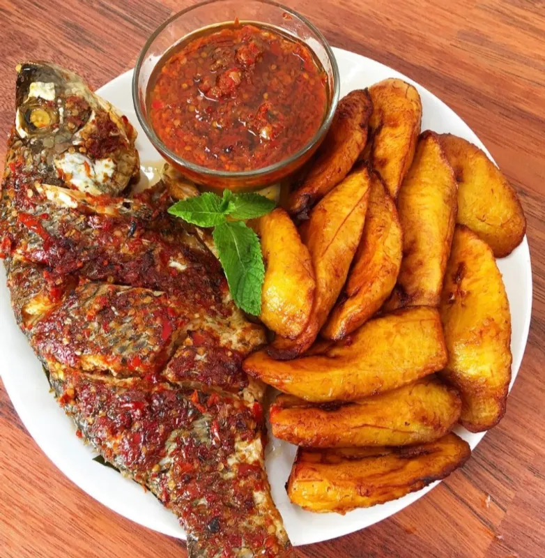 Fried Tilapia And Fried Plantain