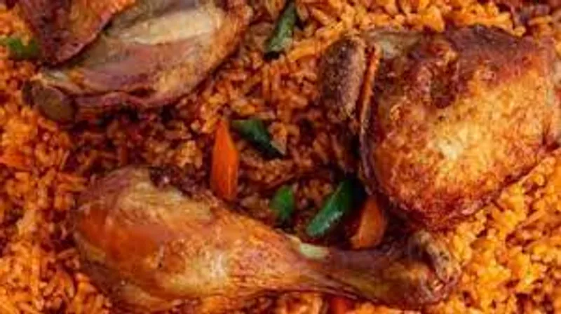 Ghana jollof Rice W/ Fish or Chicken