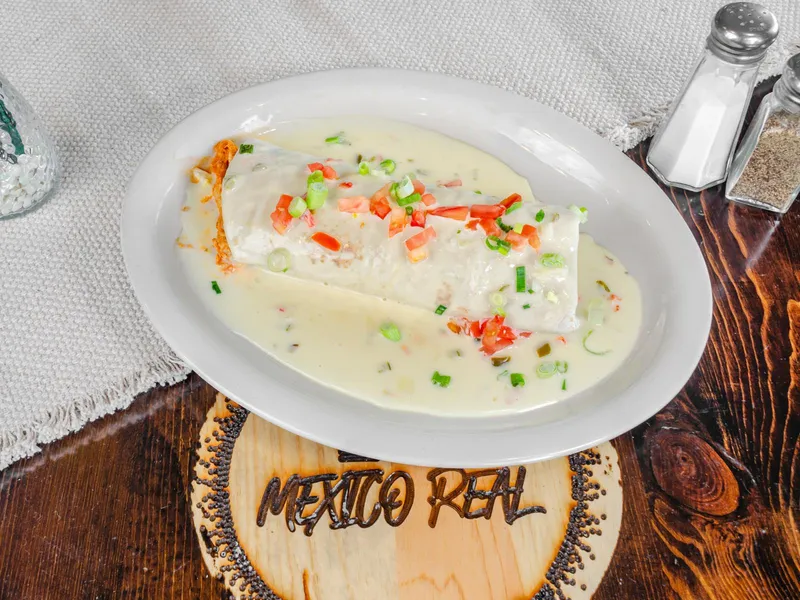 White Queso Dip Burrito