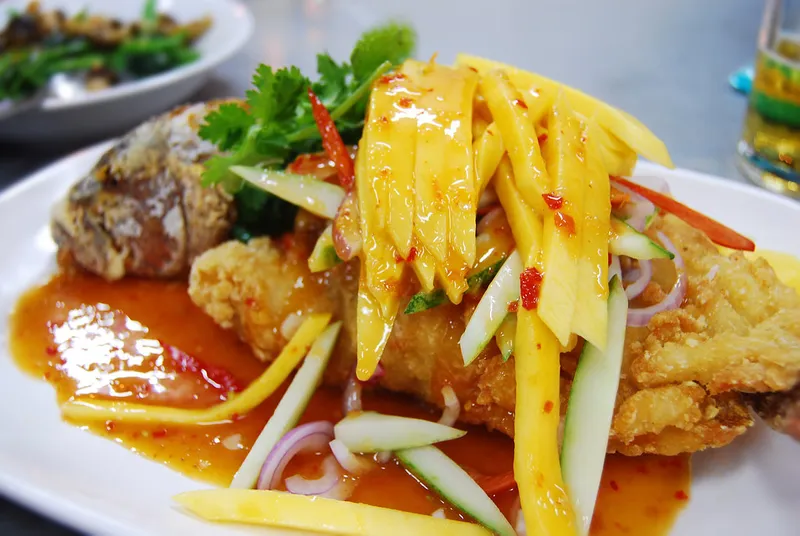 41. Fried Whole Tilapia With Mango Tango Sauce