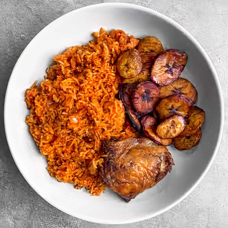 Fry Tilapia Fish Jollof Rice