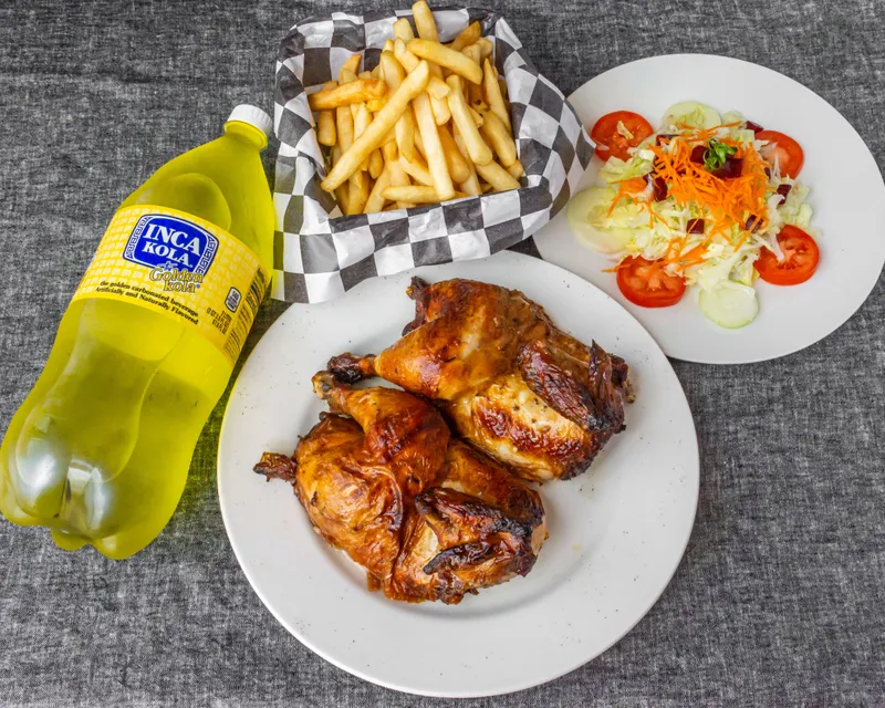 Whole chicken, French fries, salad and 2 Liters incakola