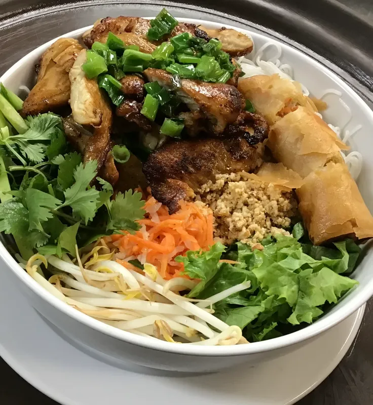 B63. Grilled Chicken & Egg Rolls